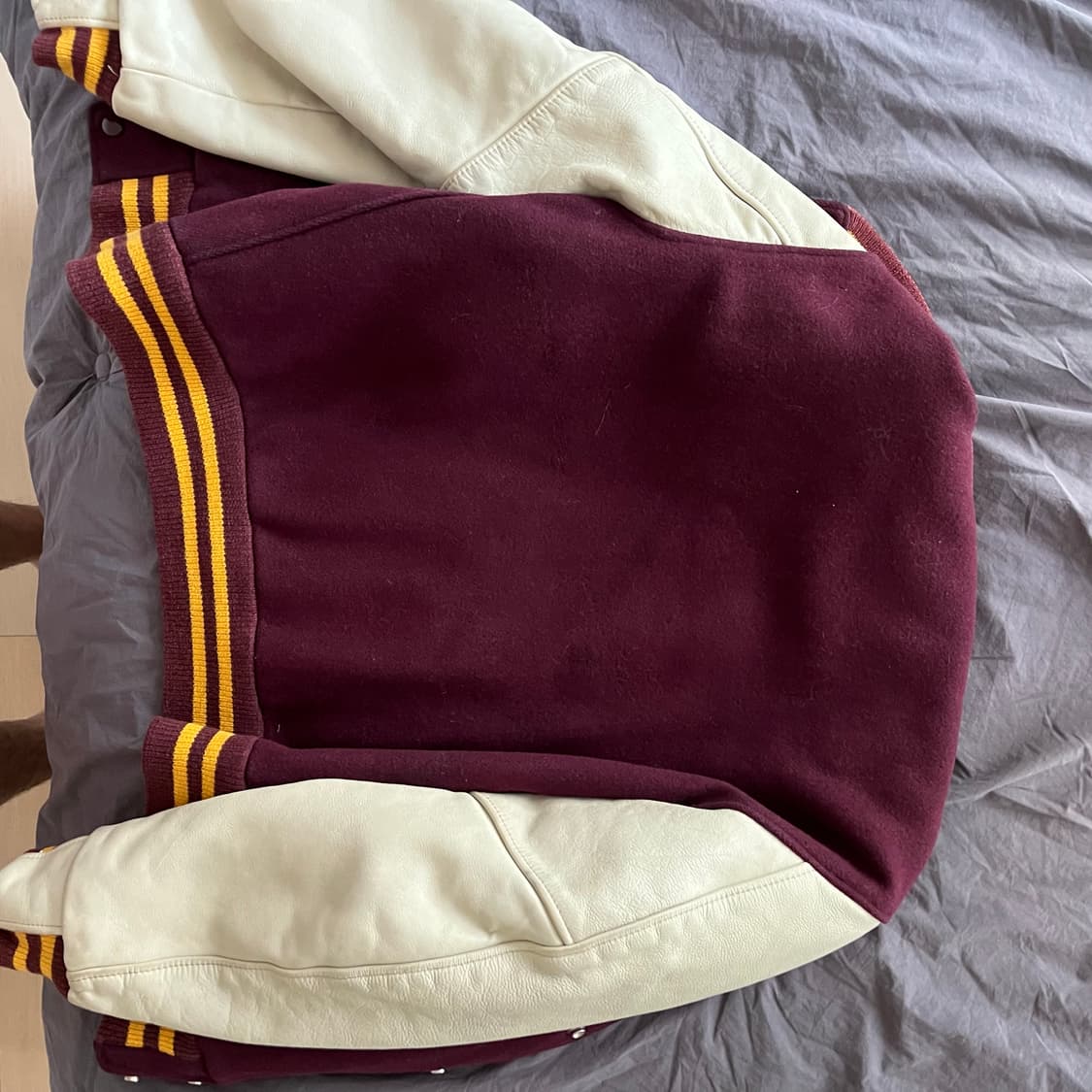 골든베어 바시티 자켓 M 버건디 상품이미지7