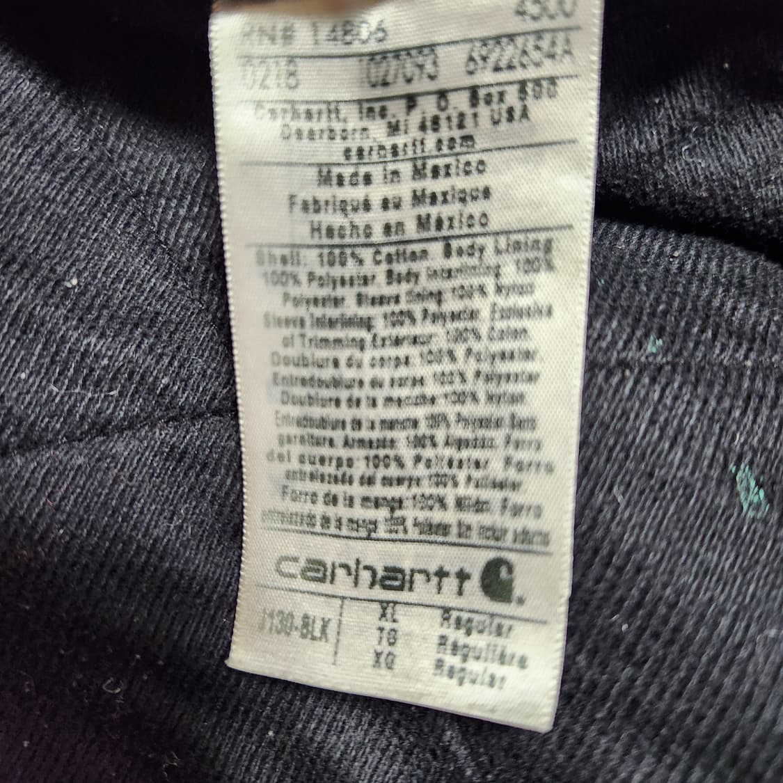 칼하트 액티브 자켓 J130 BLK /  XL 상품이미지2