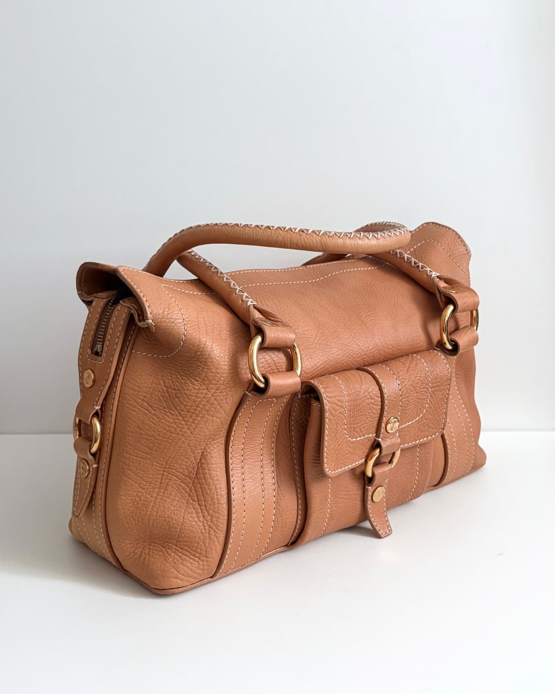 CELINE 셀린느 스티치 보스턴 백 카멜 상품이미지3