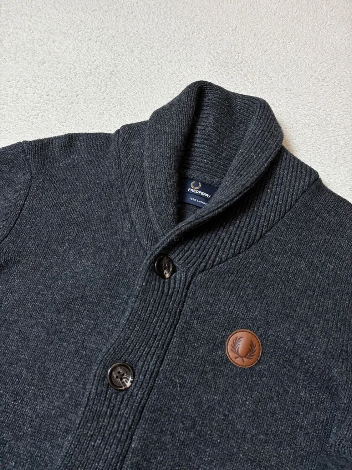 프레드페리 램스울 숄카라 니트 가디건 PN7873 상품이미지3