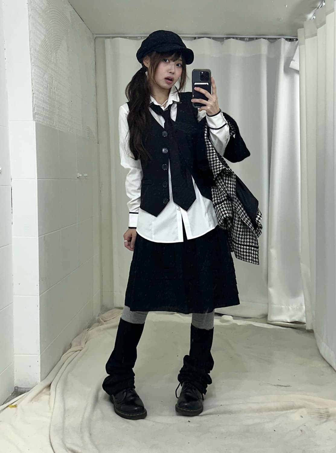 블랙 데일리 니혼진 프레피 코트 코디세트 상품이미지3