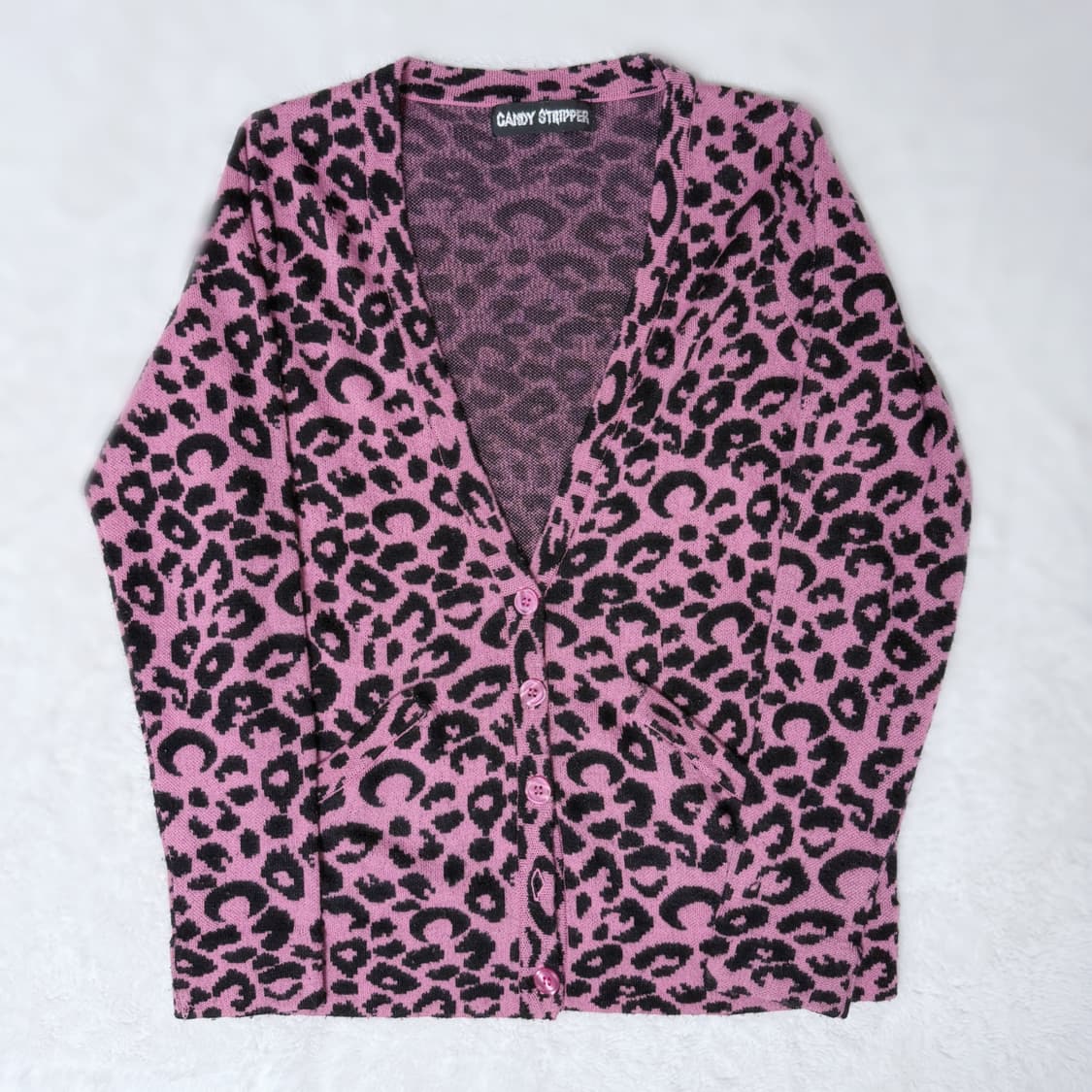 Candy Stripper 히메갸루 오네갸루 호피 가디건 ≽^•⩊•^≼ 상품이미지1
