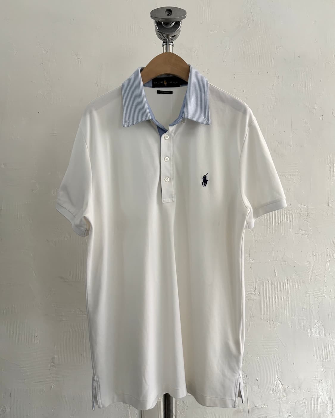Polo 폴로 랄프로렌 화이트 스트라이프 카라 티 상품이미지1