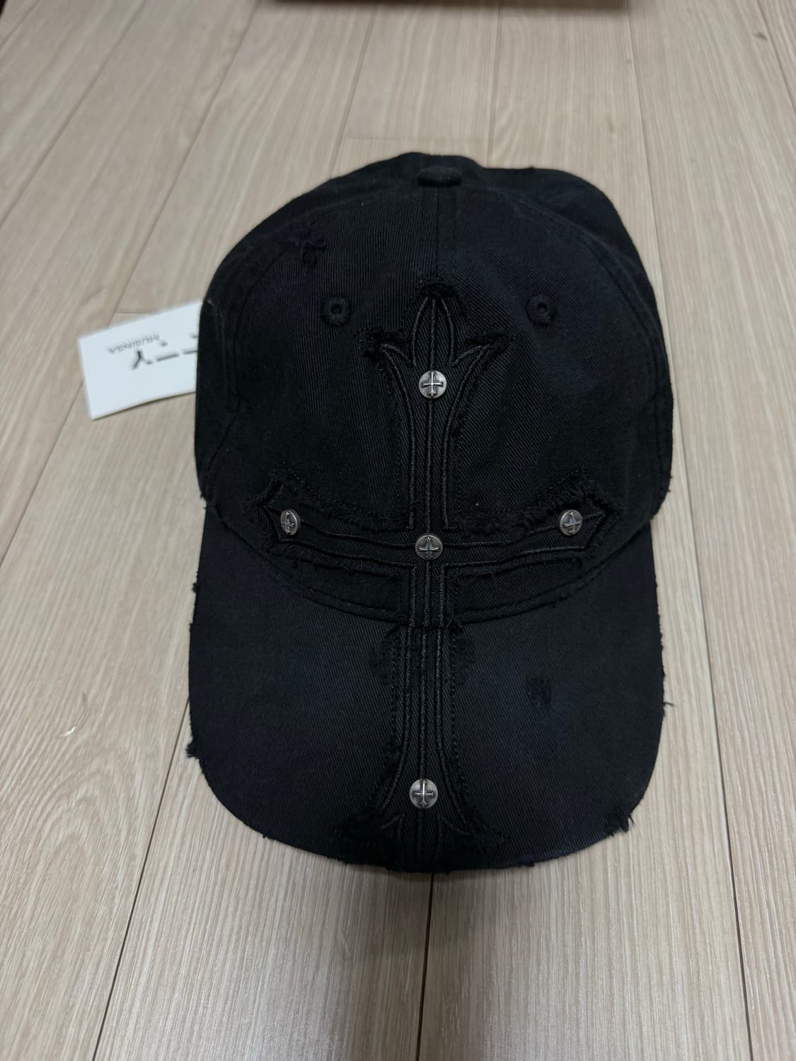 일본스트릿브랜드 서플라이어  크로스 패치 워싱볼캡 상품이미지2