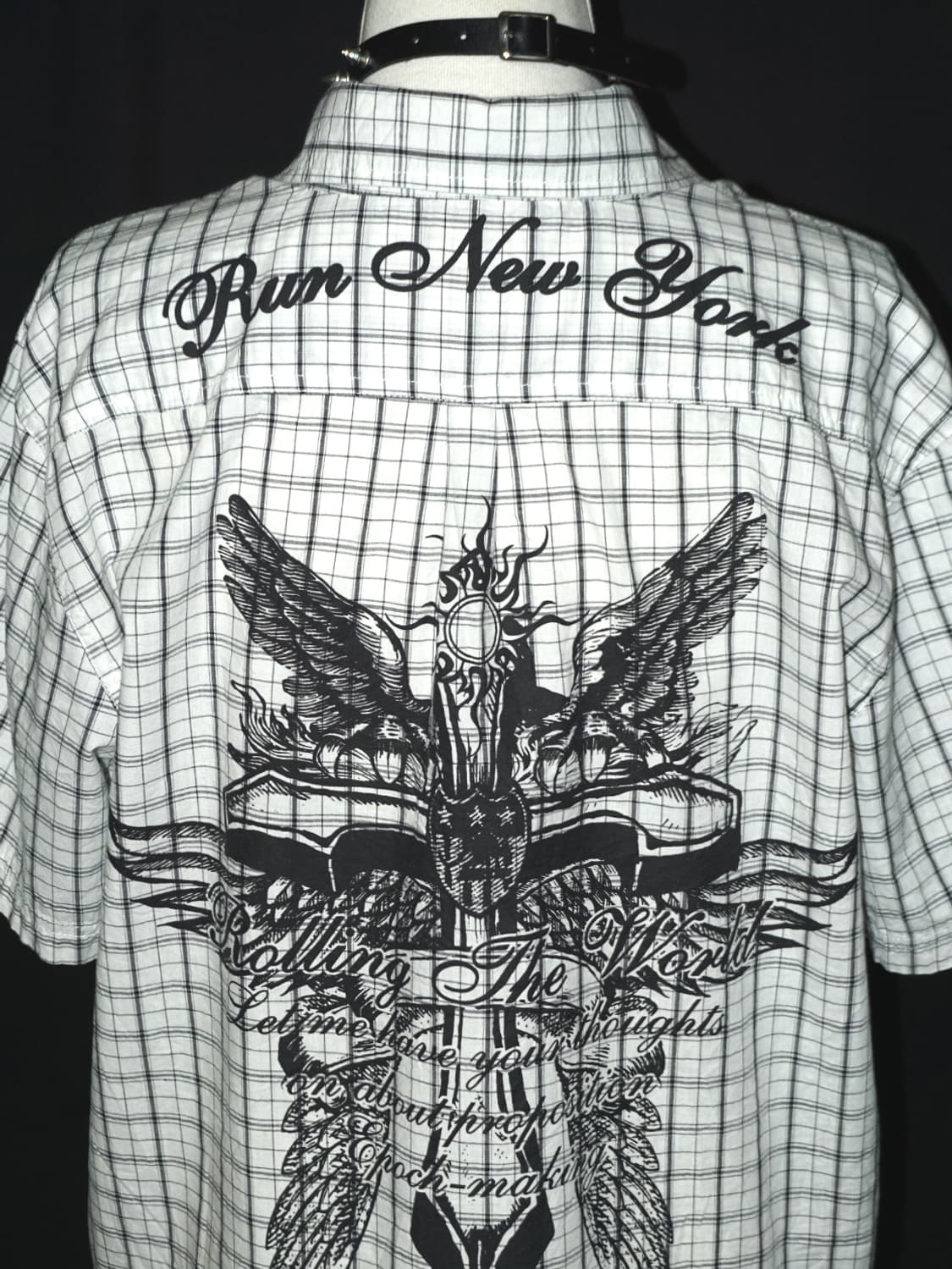 y2k cross check shirt  상품이미지3