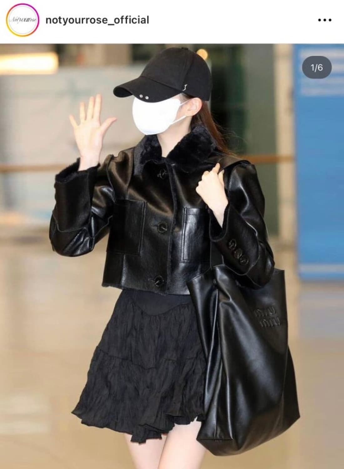 (장원영착용) 낫유어로즈 숏 리버시블 레더 무스탕 블랙 M 상품이미지1