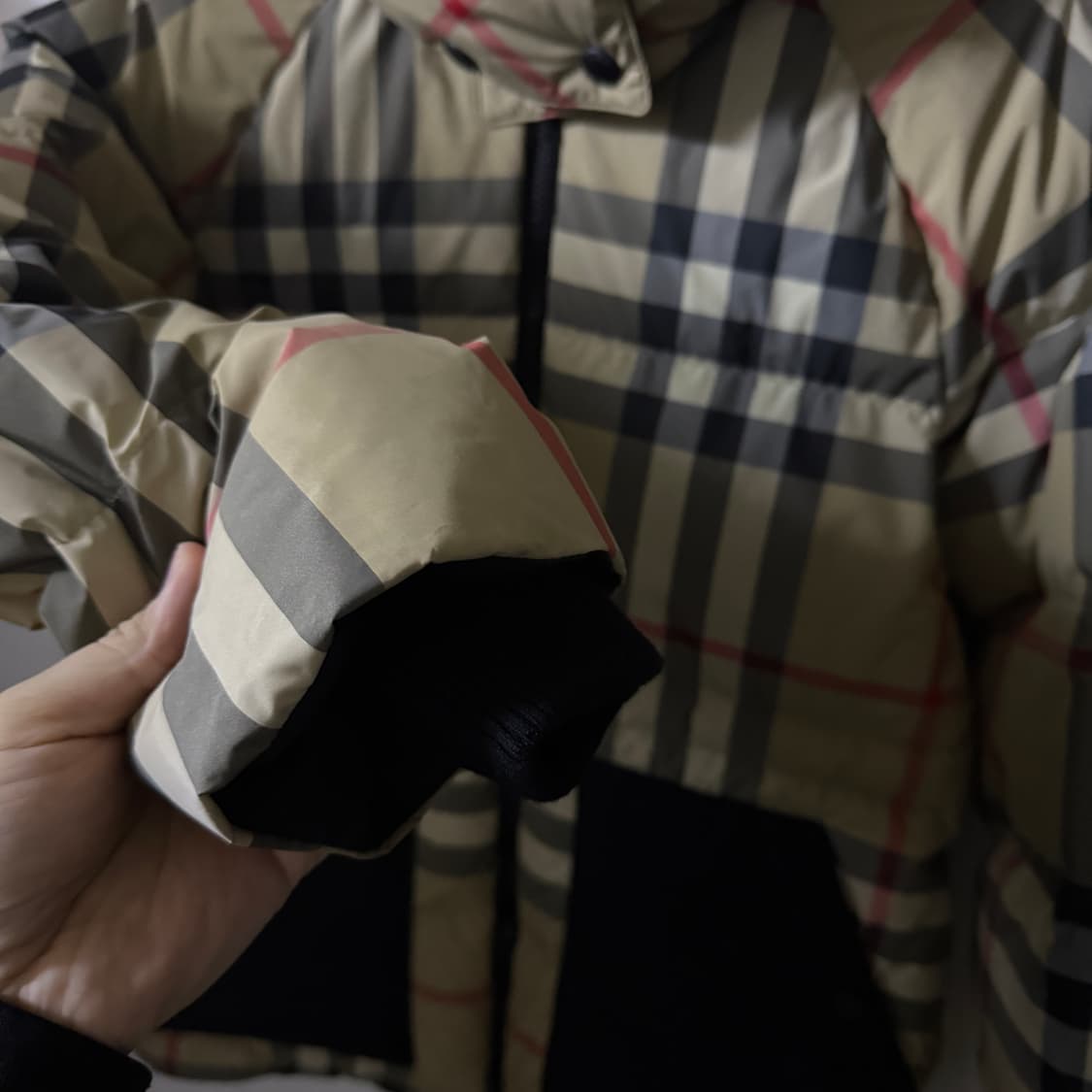 버버리 노바체크 디태처블 후드 체크 리사이클 패딩 S (66-77) 상품이미지3