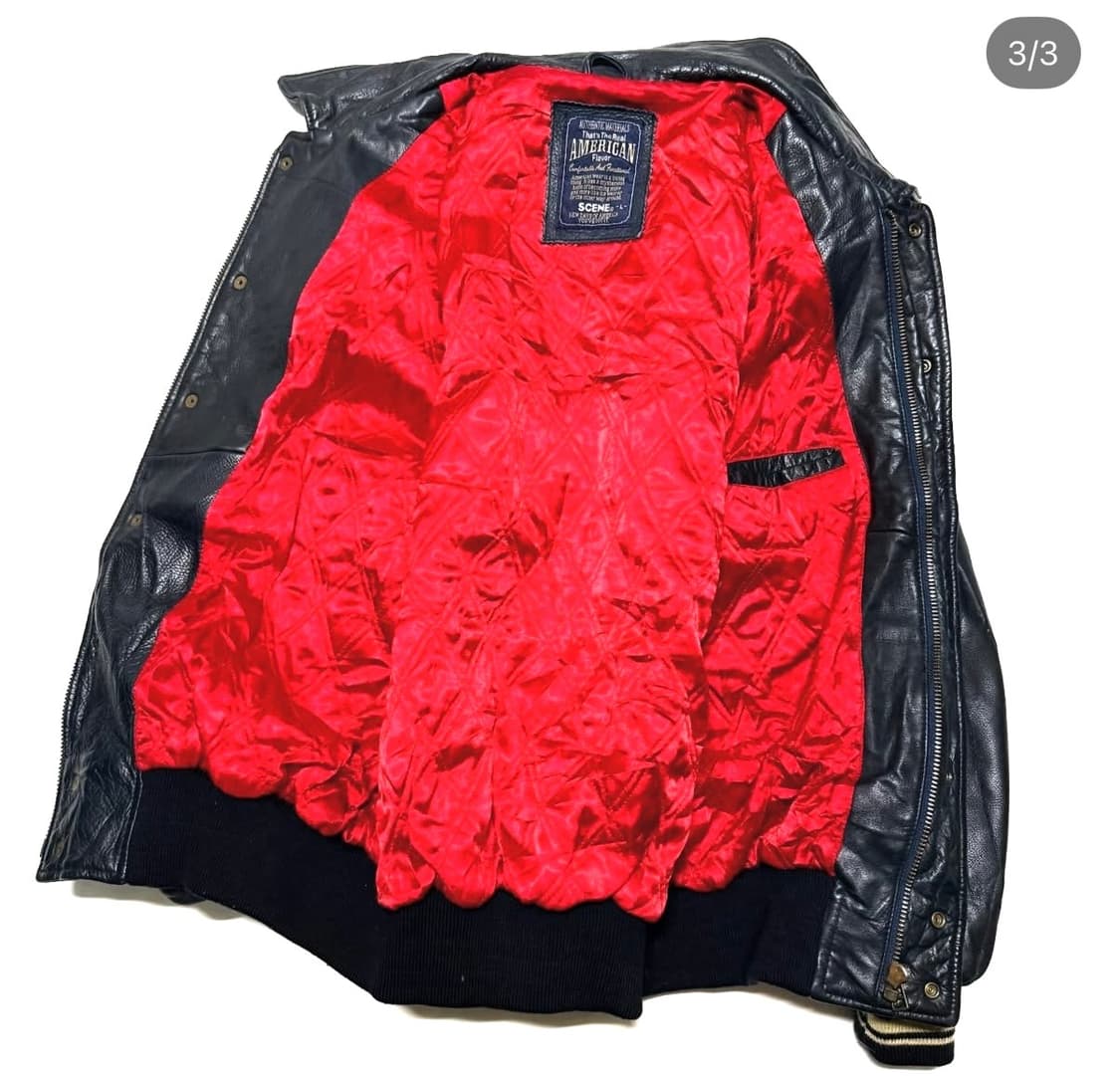 Scene - 레더 베이스볼 자켓 상품이미지3