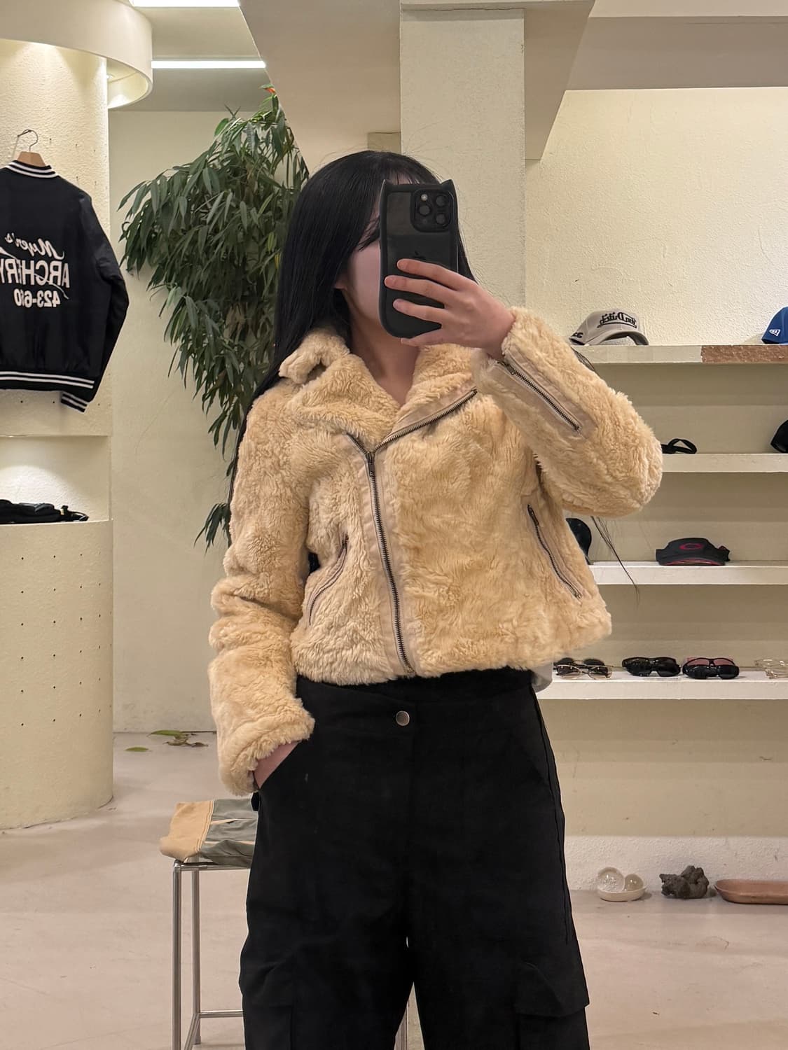 퍼 무스탕 스타일 숏 자켓 U207 상품이미지1