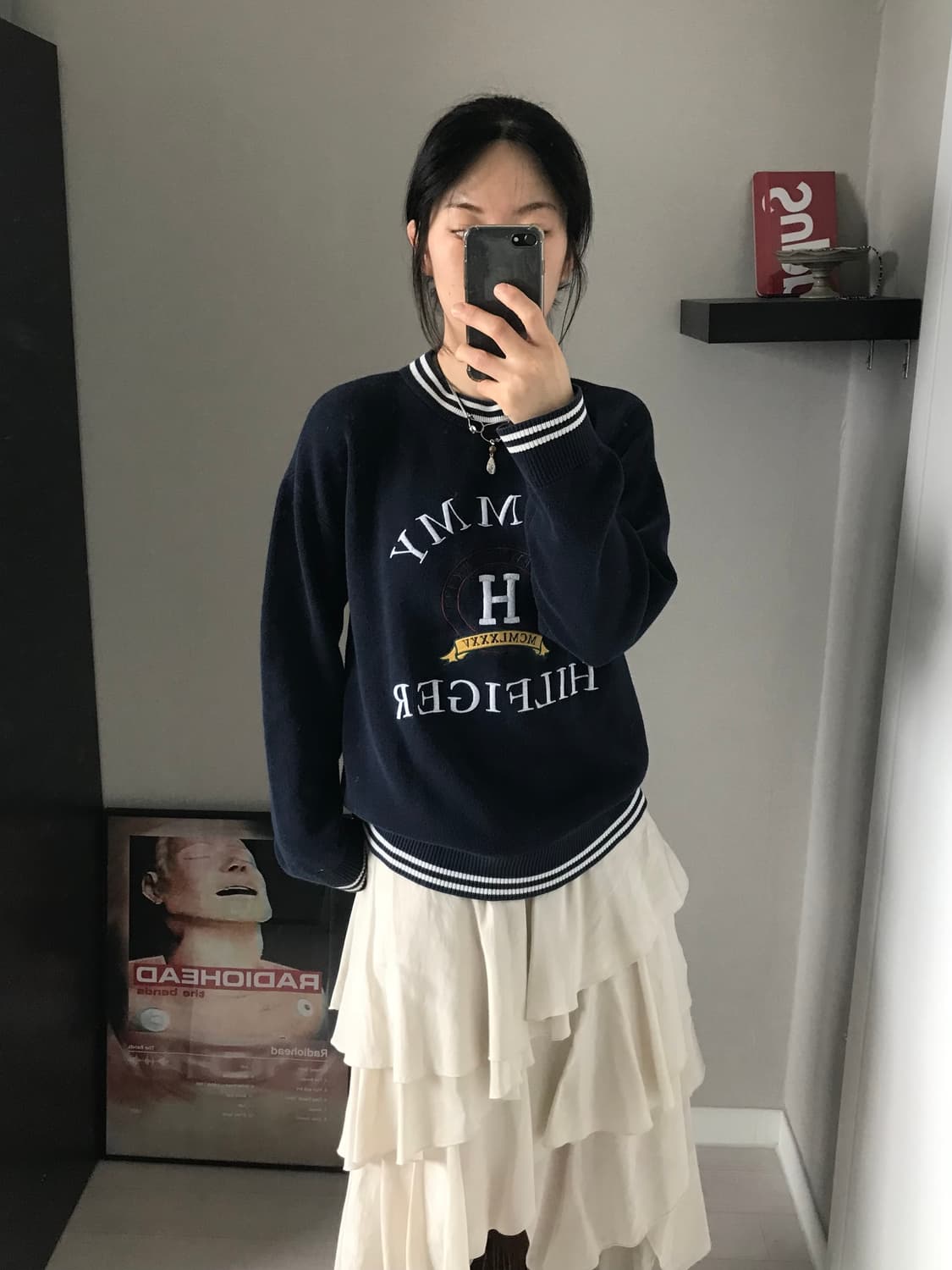 타미힐피거 올드스쿨 중앙 자수로고 네이비 니트 상품이미지4