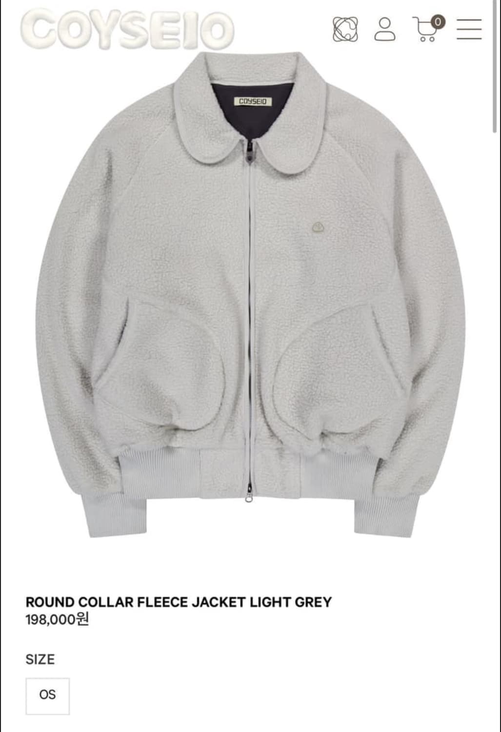 코이세이오 라운드 칼라 플리스 자켓 상품이미지1