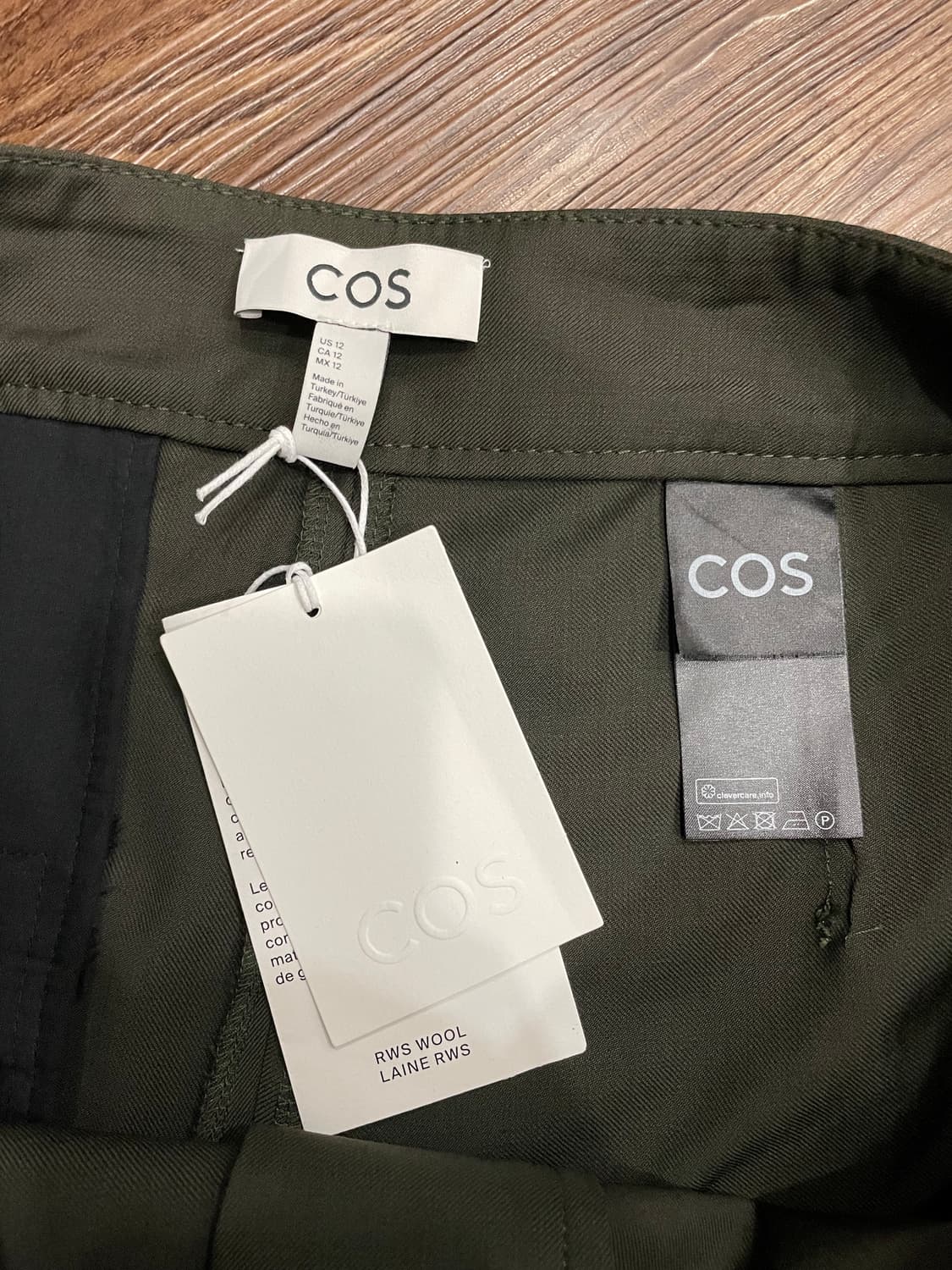 COS 울 배럴 레그 유틸리티 트라우저 카키 us12 상품이미지9