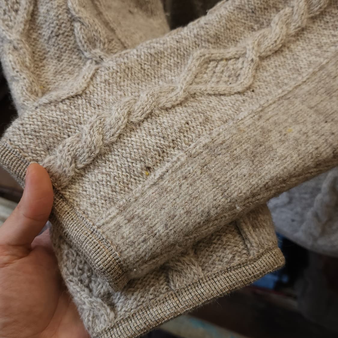 90s 프렌치 핸드메이드 울 가디건 코위찬 헤비울 스웨터 빈티지 니트50 상품이미지8