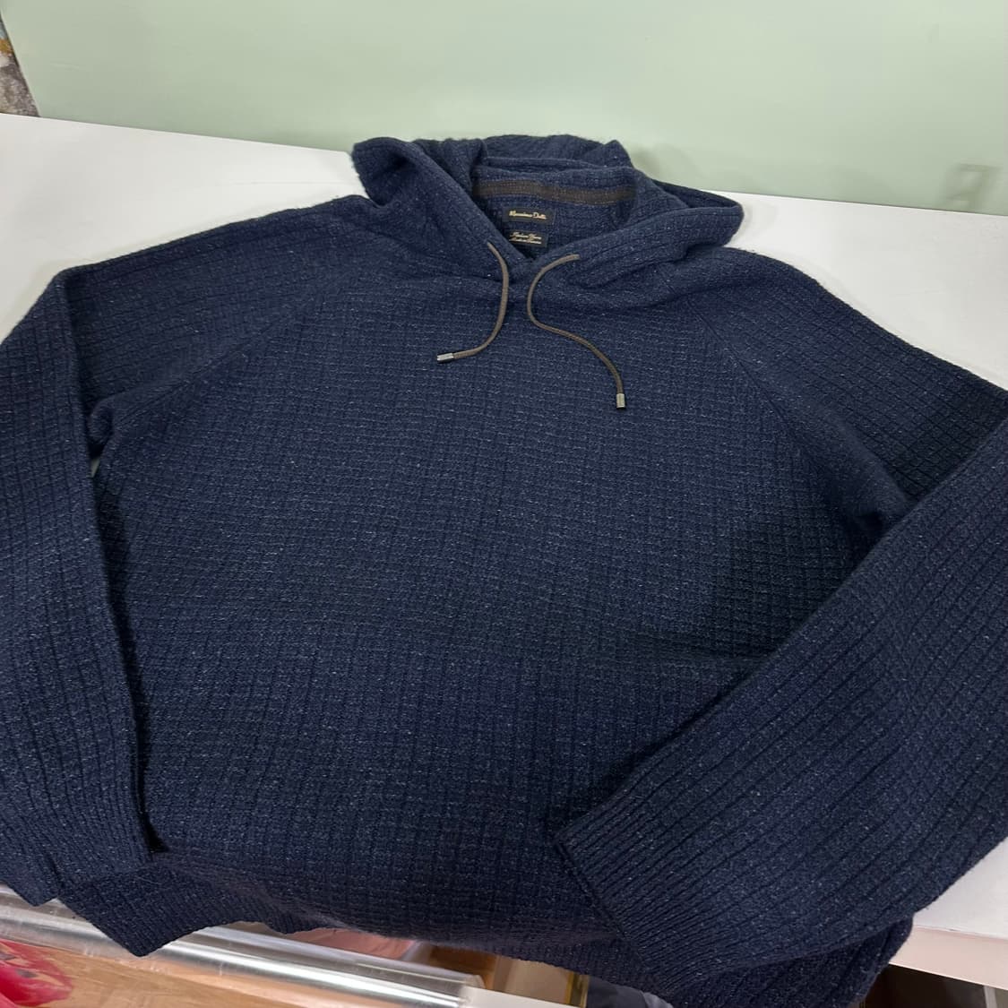 L 마시모두띠 다크네이비 실크혼방 니트후드티 상품이미지3