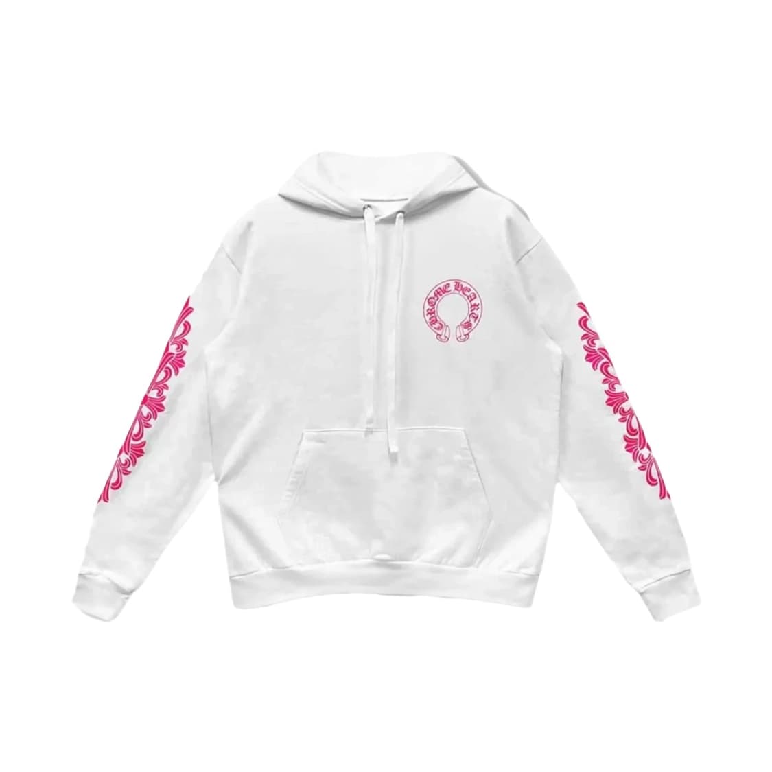 [XL] 크롬하츠 홀스슈 로고 후드 화이트 핑크 상품이미지2