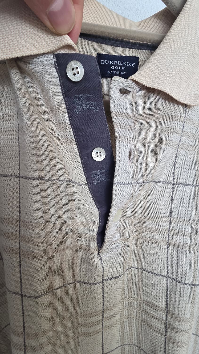 버버리 골프 남성 체크 반팔 폴로 티셔츠 상품이미지5