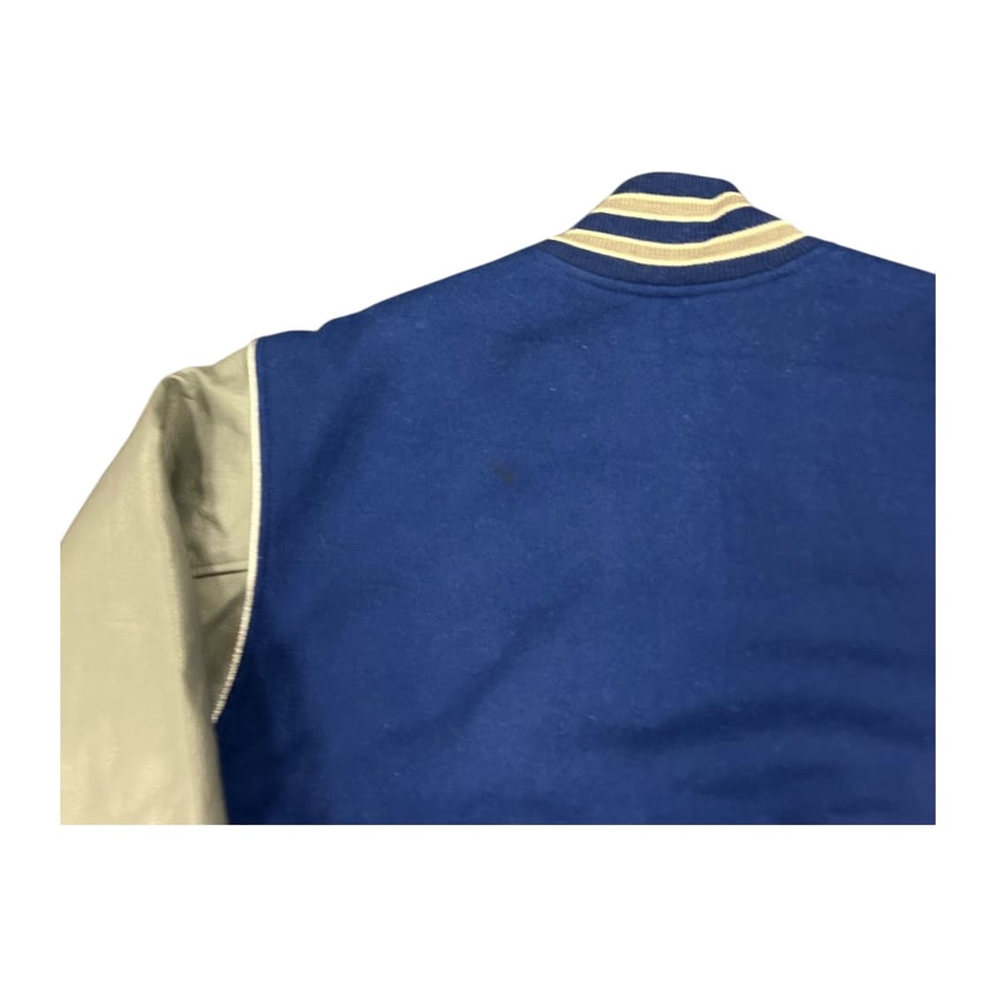 2XL) TM 애슬레틱스 USA 블루 그레이 레더 슬리브 울 바시티 자켓 상품이미지7
