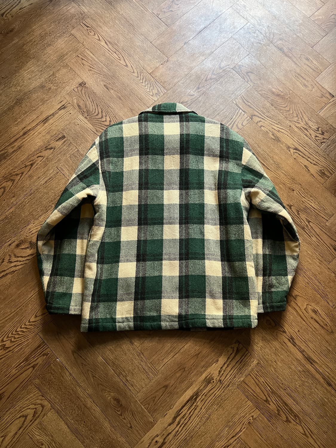 [L]90's Lee 이태리제 퀼팅 라이닝 그린 타탄체크 울 자켓 상품이미지8