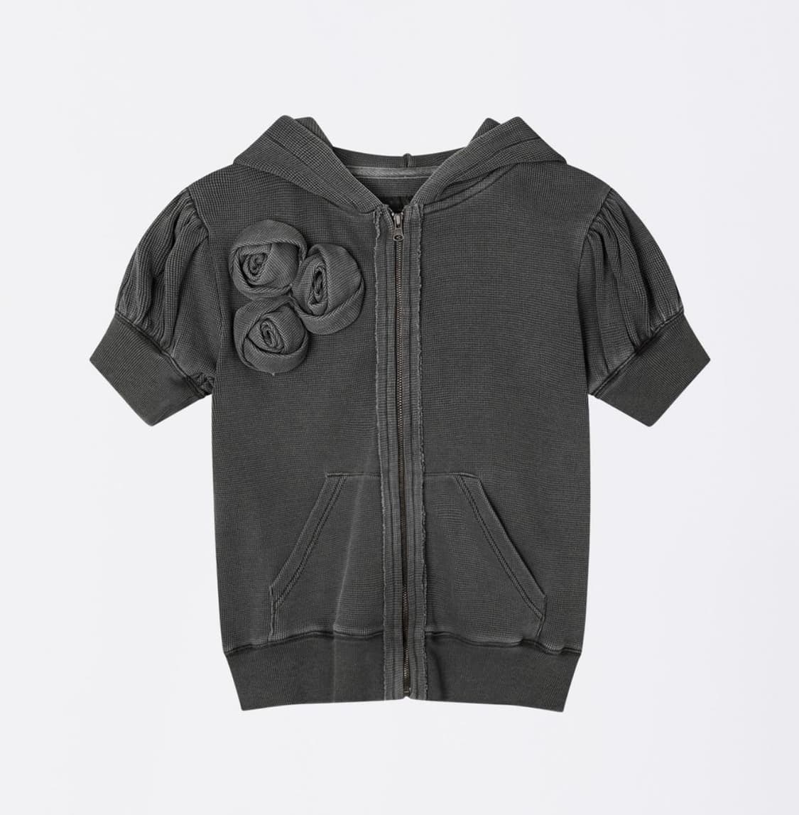 스컬프터 워시드 로즈 후디 집업 차콜 상품이미지3