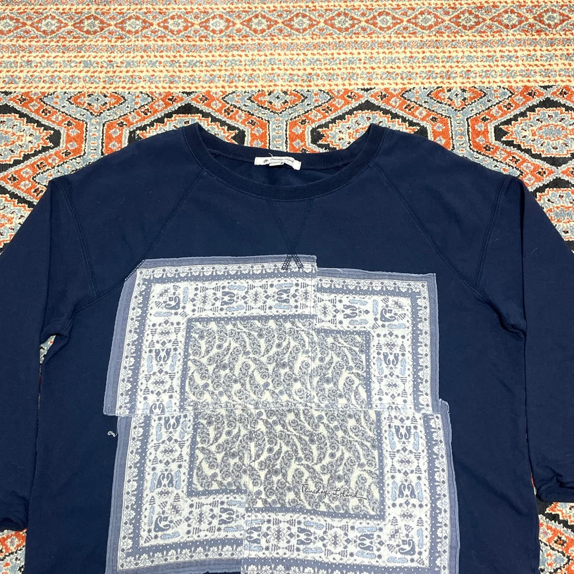 써스데이아일랜드 패치 네이비 7부 티셔츠 여성M  상품이미지2