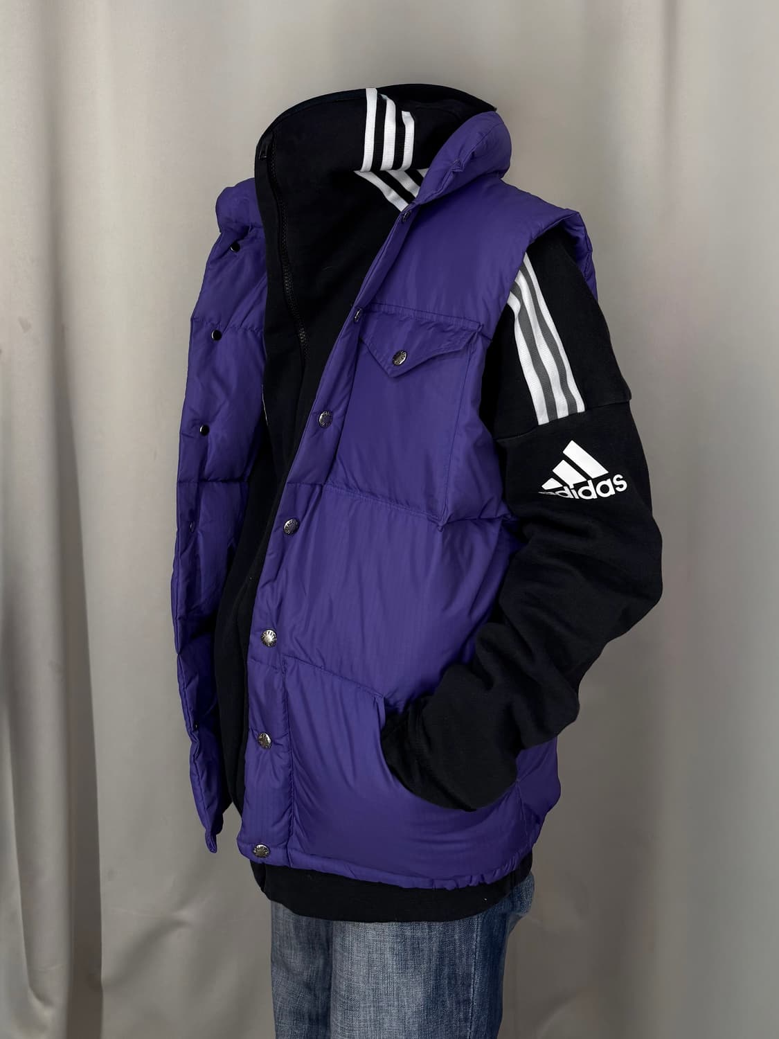 노스페이스 퍼플 나일론 조끼 재킷 B27 상품이미지3