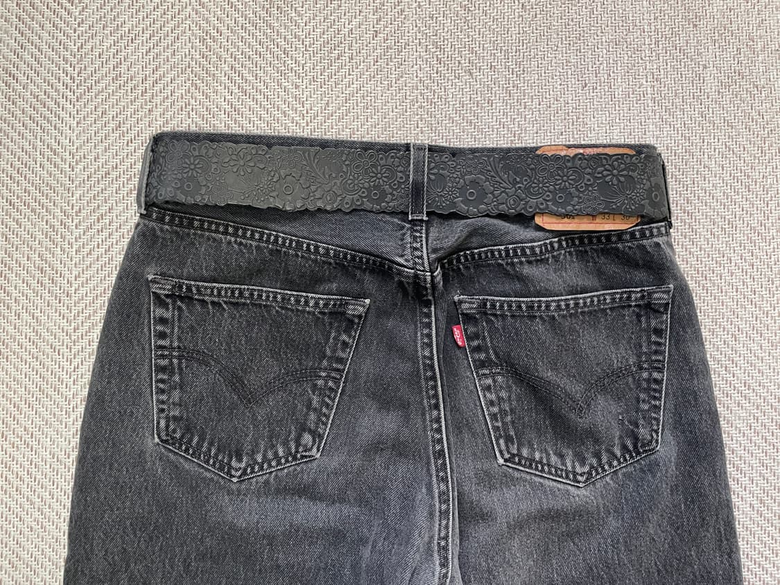 빈티지 levis 리바이스 플라워 엠보싱 레더 벨트  상품이미지3