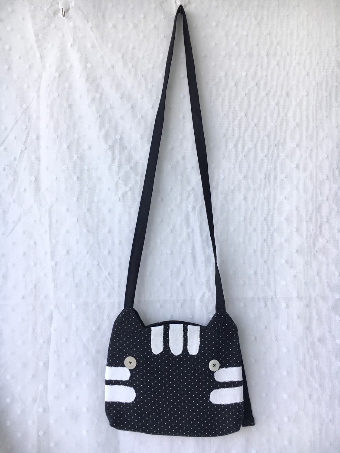 [HAND MADE] 핸드메이드 고양이 도트 크로스백 모리걸 상품이미지4