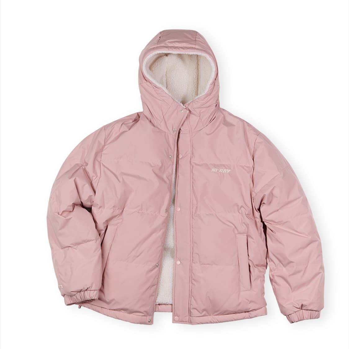 널디 리버시블 플리스 다운 자켓 핑크 상품이미지5