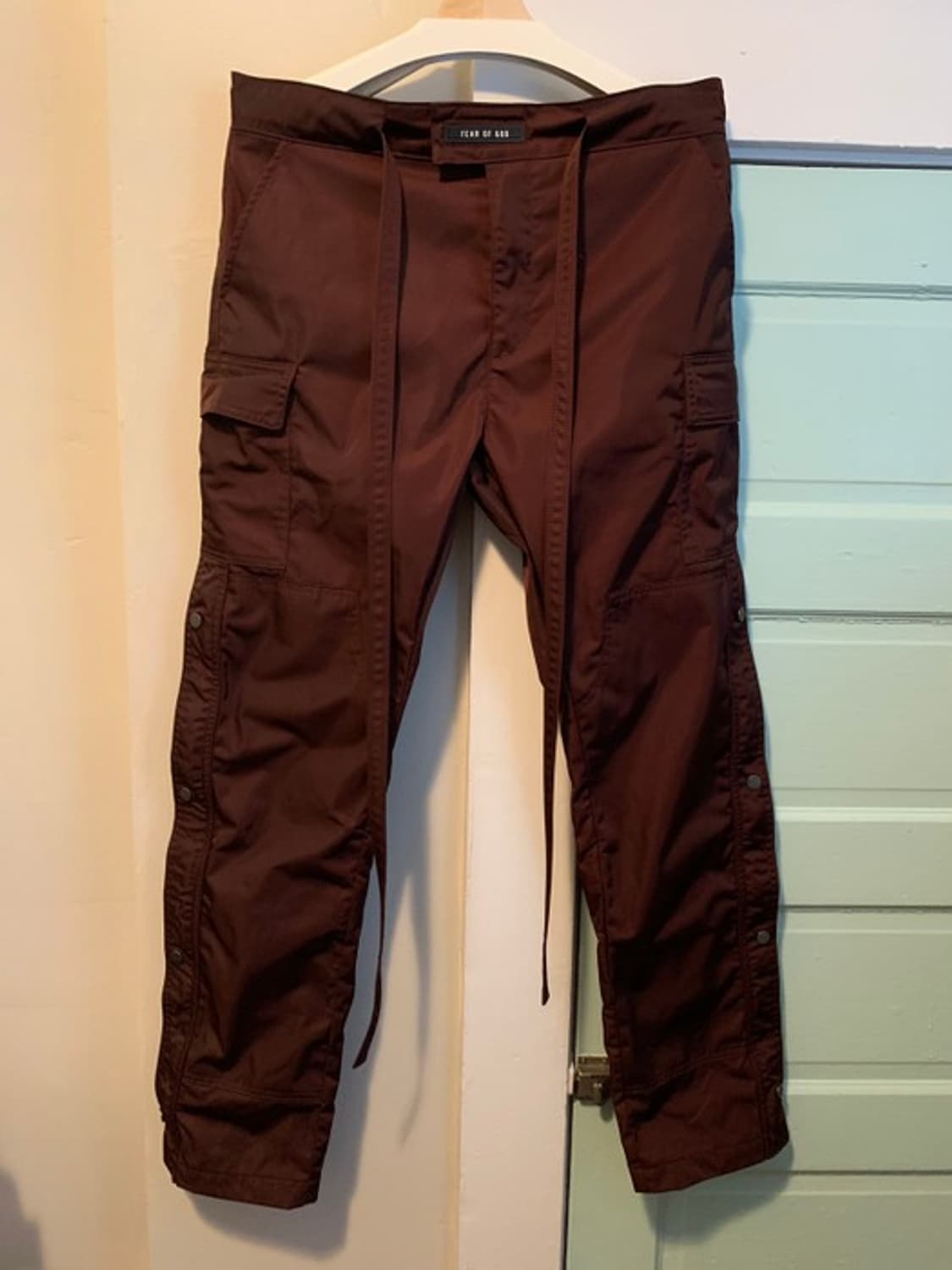 피어오브갓 6th 사이드스냅카고팬츠 버건디 상품이미지2