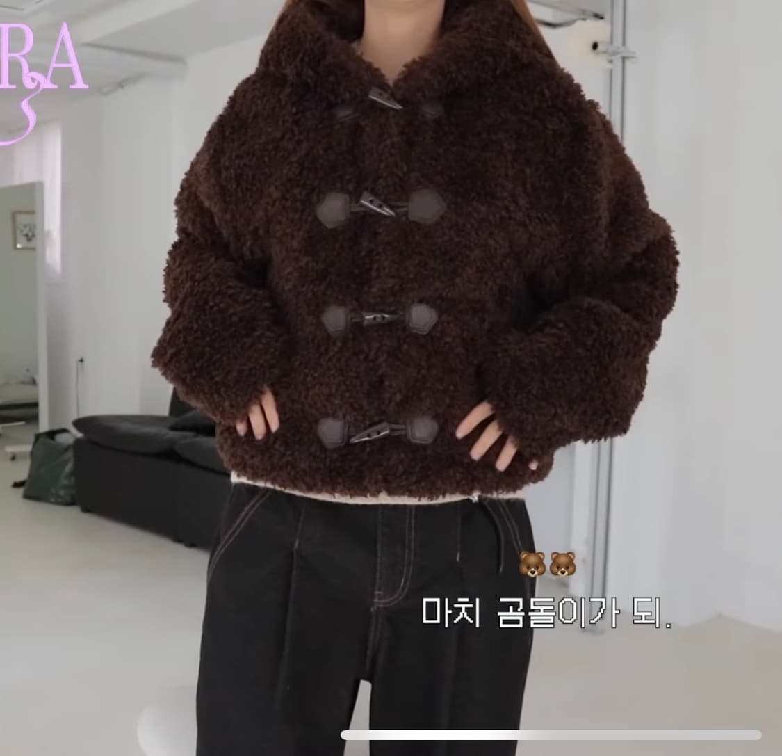 (상태 최상) 자라 ZARA 시어링 퍼 토글 자켓 (s) 상품이미지3