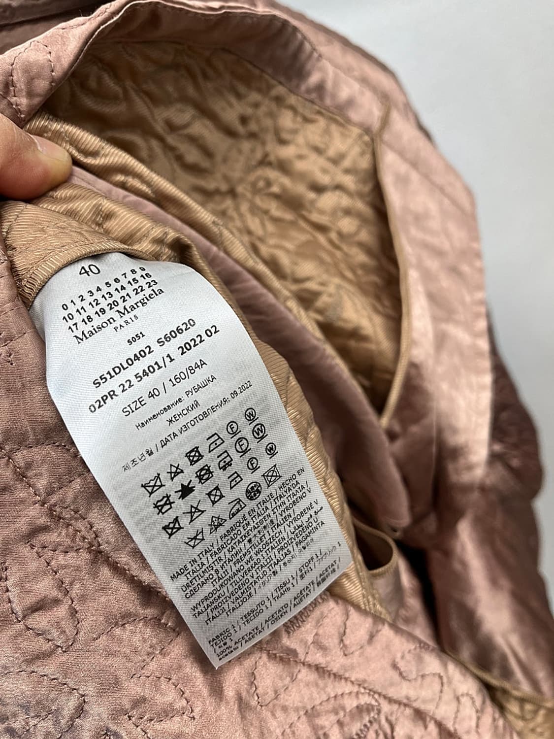105) 마르지엘라 신형 새틴 오버 퀼팅자켓  상품이미지8