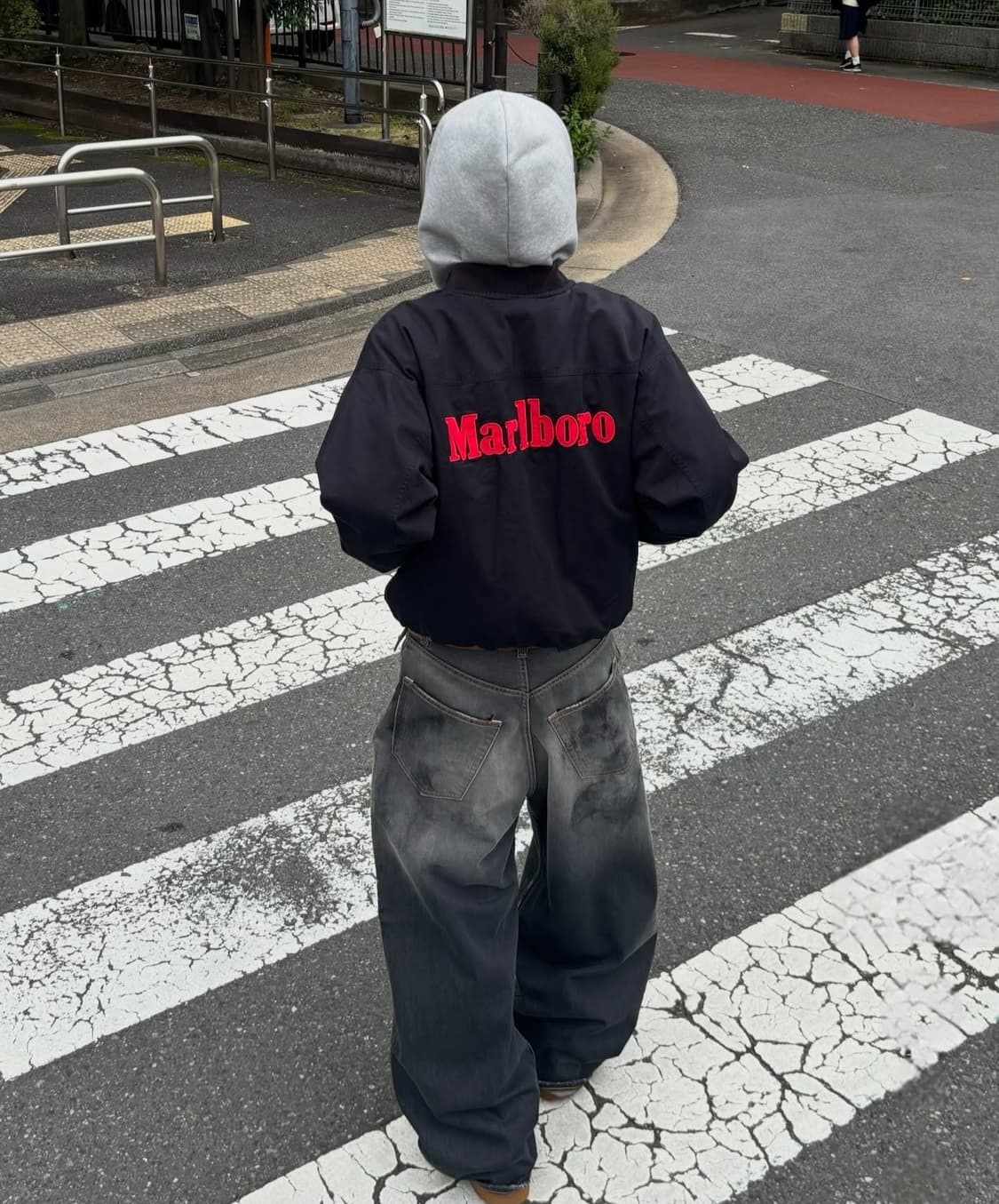 XL) 90s 빈티지 말보로 리버시블 봄버 자켓 상품이미지1