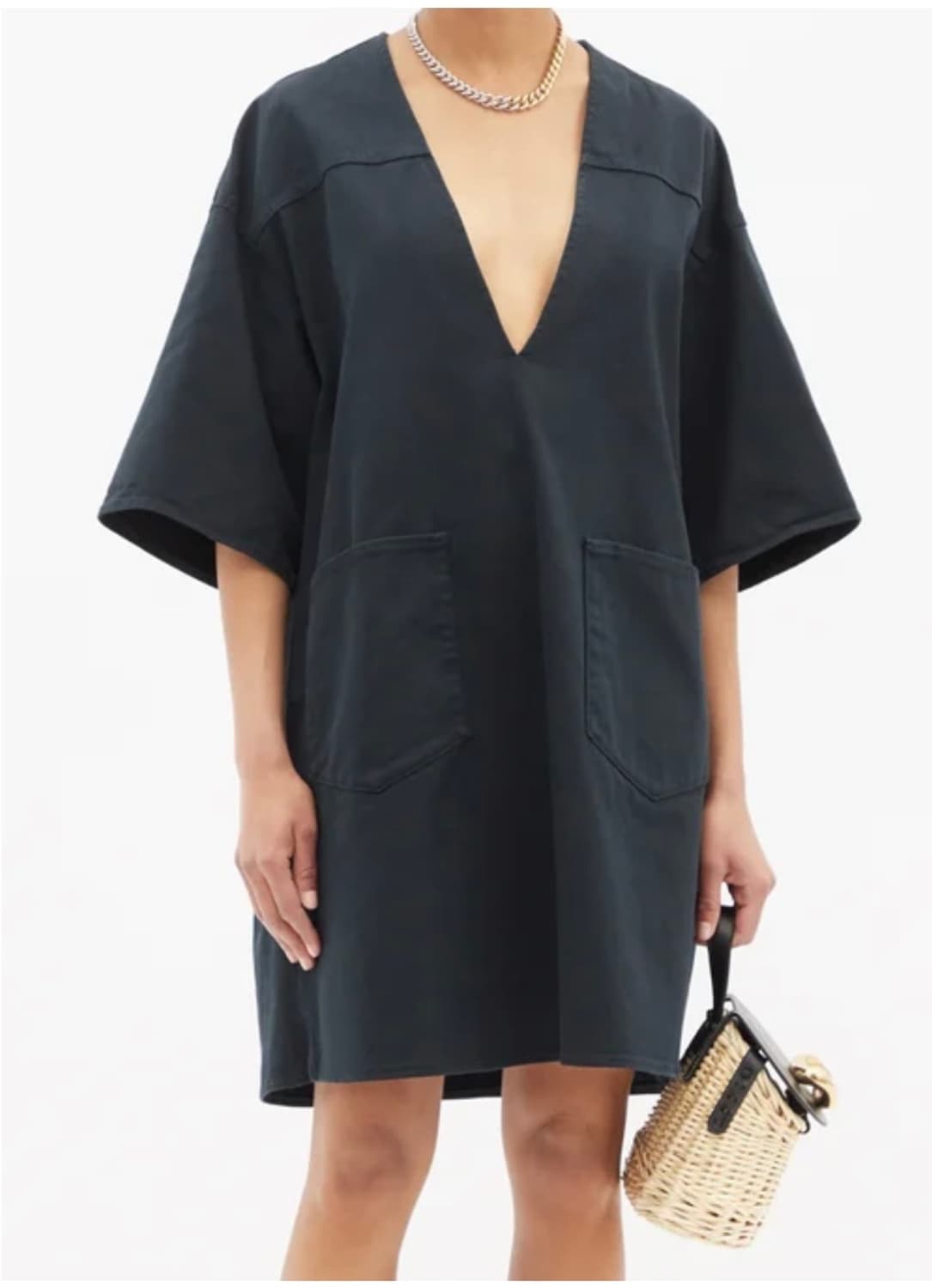 MM6 네이비 컬러 데님 오버 사이즈 미디 원피스 상품이미지1