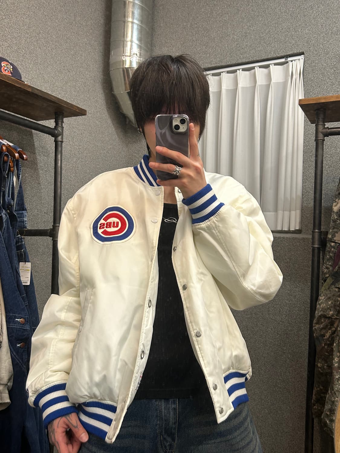 New Era White Varsity Jacket 상품이미지1