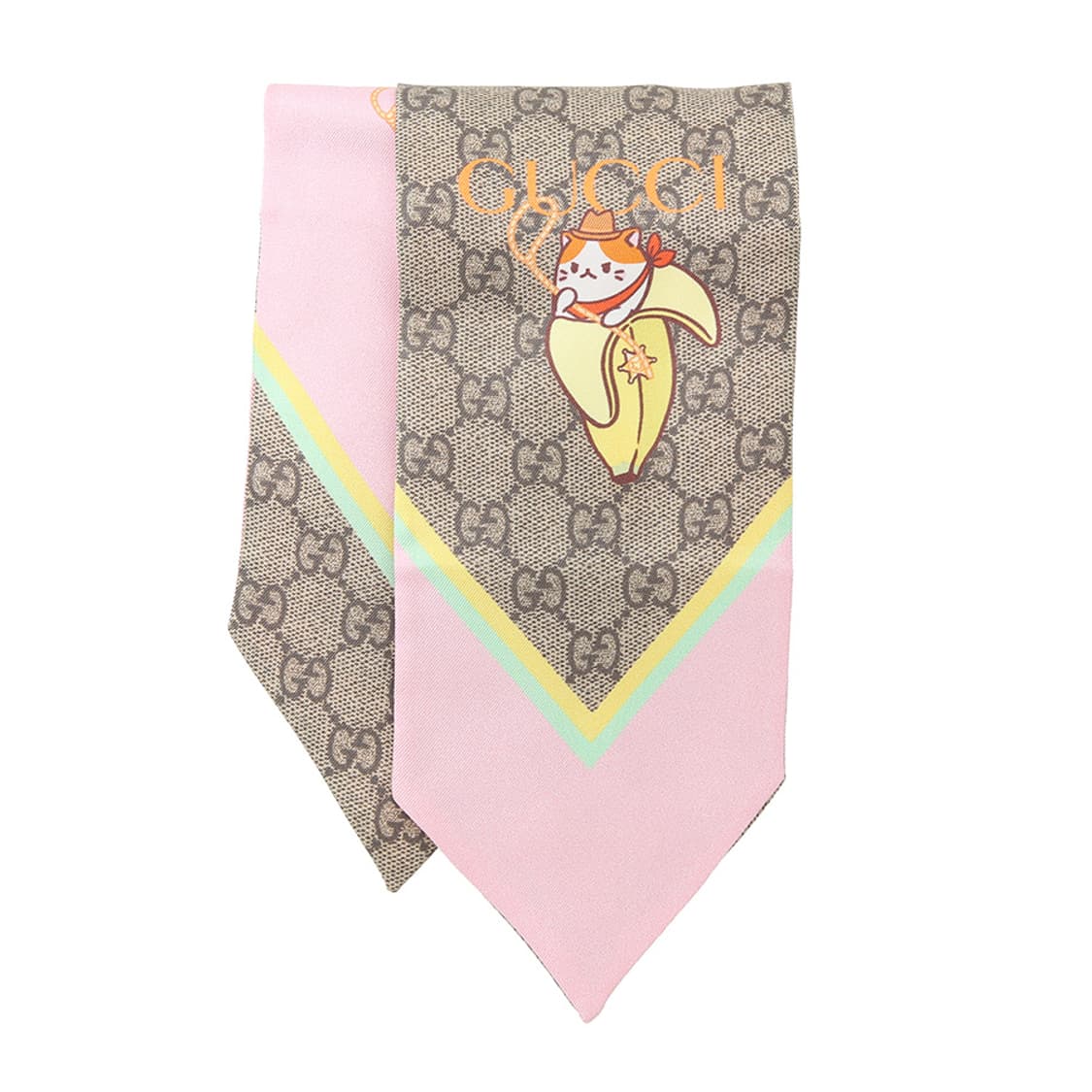 구찌 실크 스카프 고양이 바나냐 넥보우 바나나 방도 704144 상품이미지5