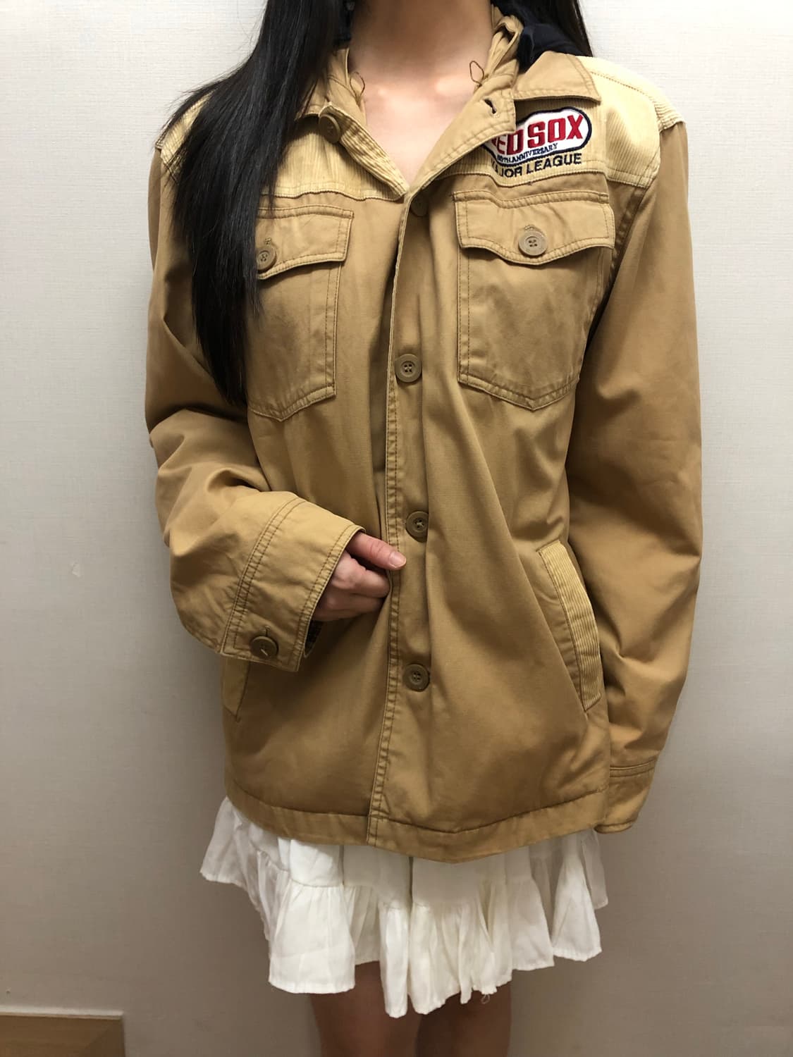 빈티지 mlb 베이지 후드 자켓 상품이미지7