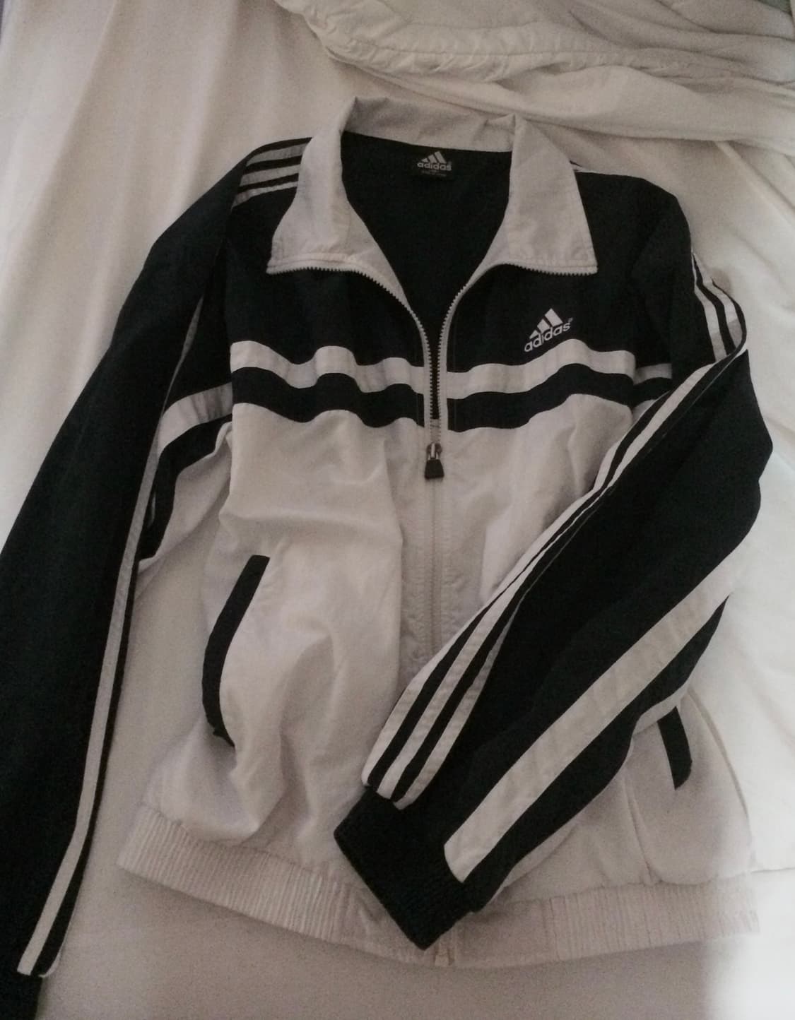 아디다스 올드스쿨 바람막이 삼선 배색 네이비 화이트  상품이미지1