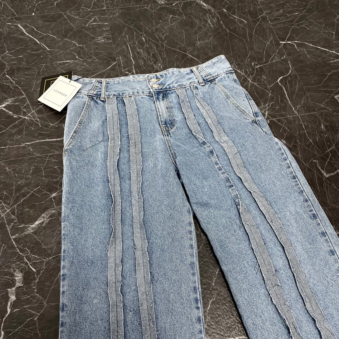 (새상품) 36in 루오니어 그런지 와이드 데님 팬츠 상품이미지4