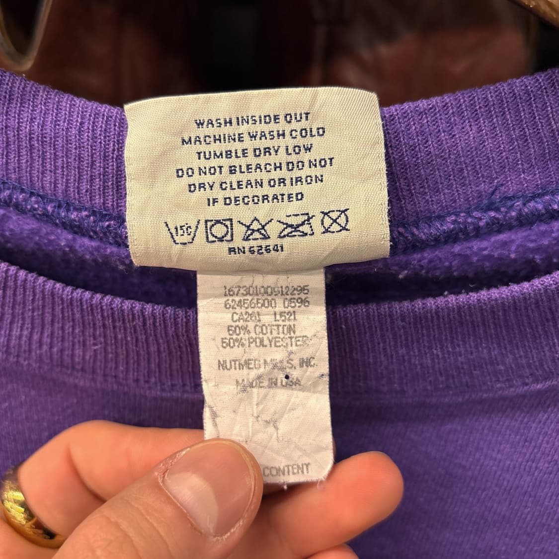 90s 리 스포츠 NFL 미네소타 바이킹스 퍼프 프린팅 스웻셔츠 N786 상품이미지8