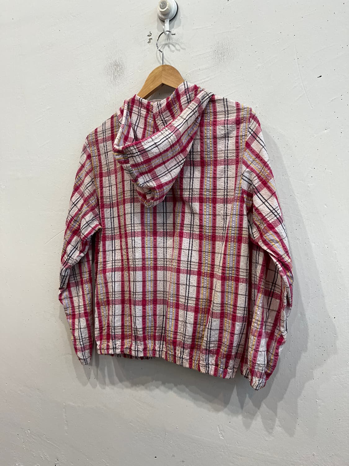 DIABLE 시어서커 빈티지 체크 후드 자켓 MADE IN JAPAN 상품이미지2
