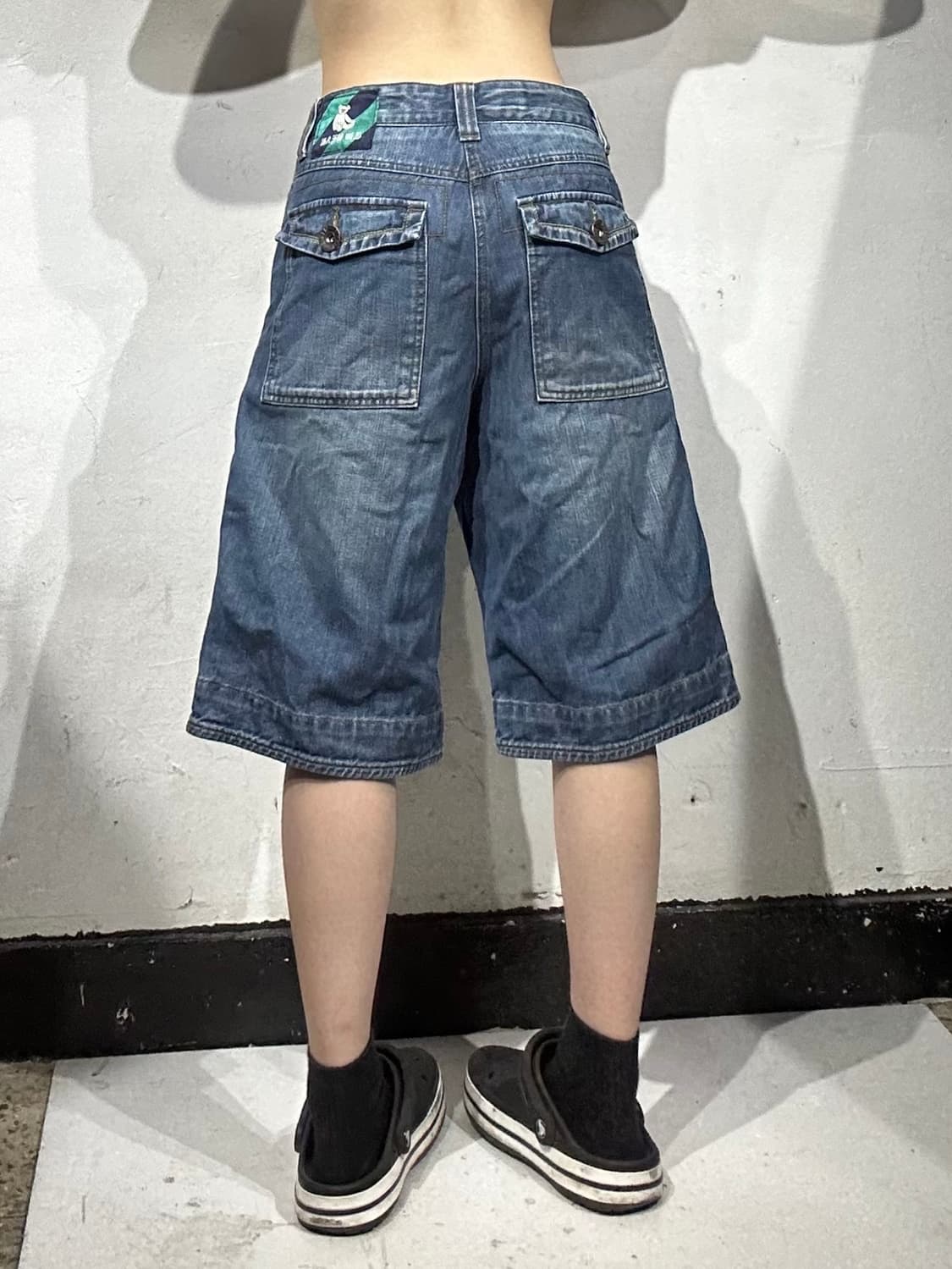 빈티지 중청 워싱 데님 버뮤다 팬츠 반바지  상품이미지3