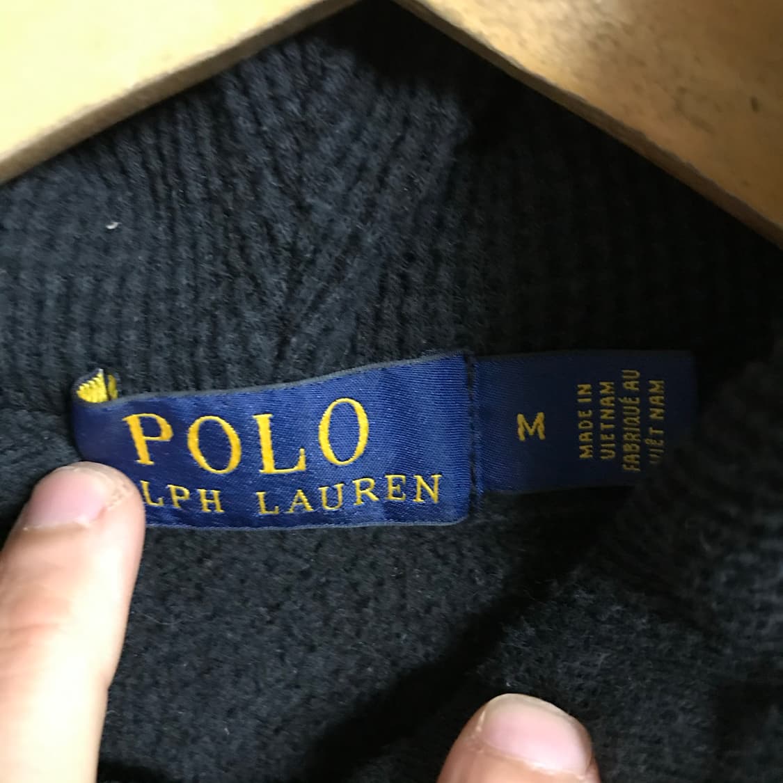 폴로 랄프로렌 와플 검정 후드집업 상품이미지3