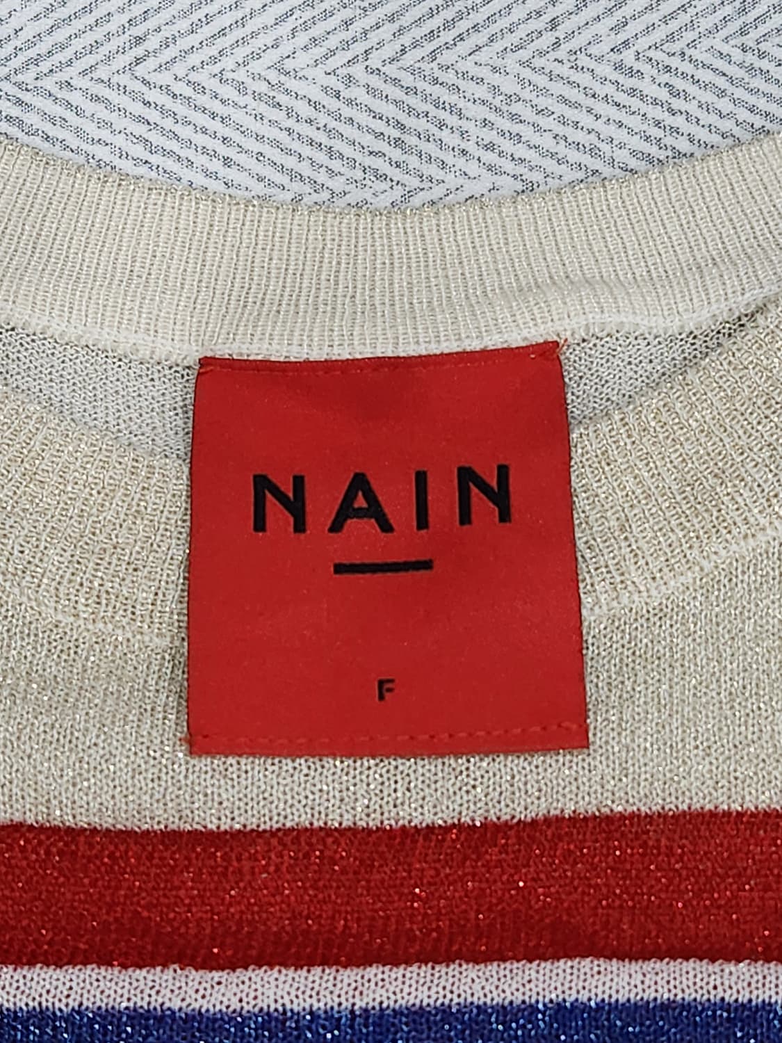 [F] 나인 NAIN 스트라이프 골드펄 니트 F 상품이미지5