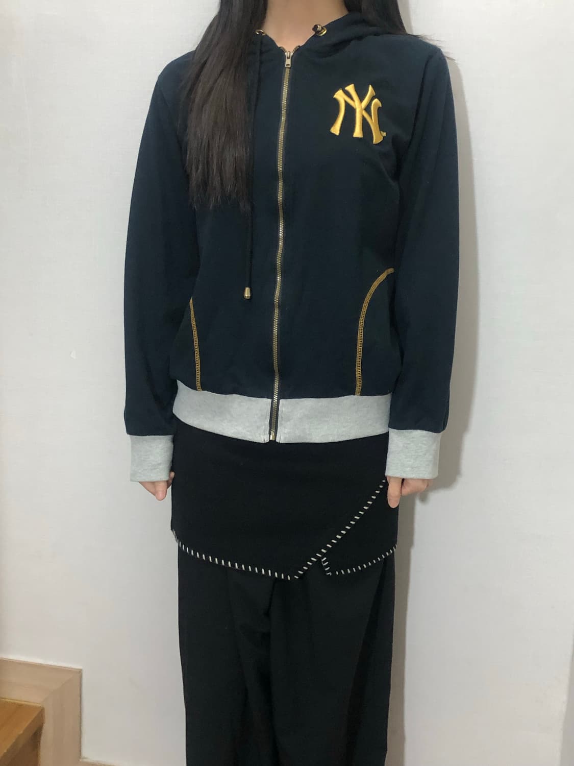 빈티지 mlb 블랙 후드집업 상품이미지3