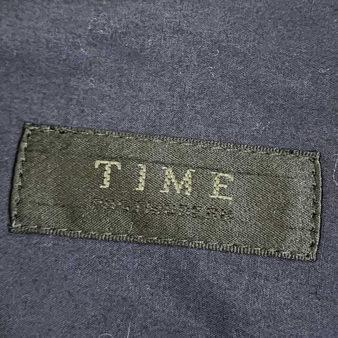 [100] TIME 패턴 패널 셔츠 (네이비) 상품이미지4