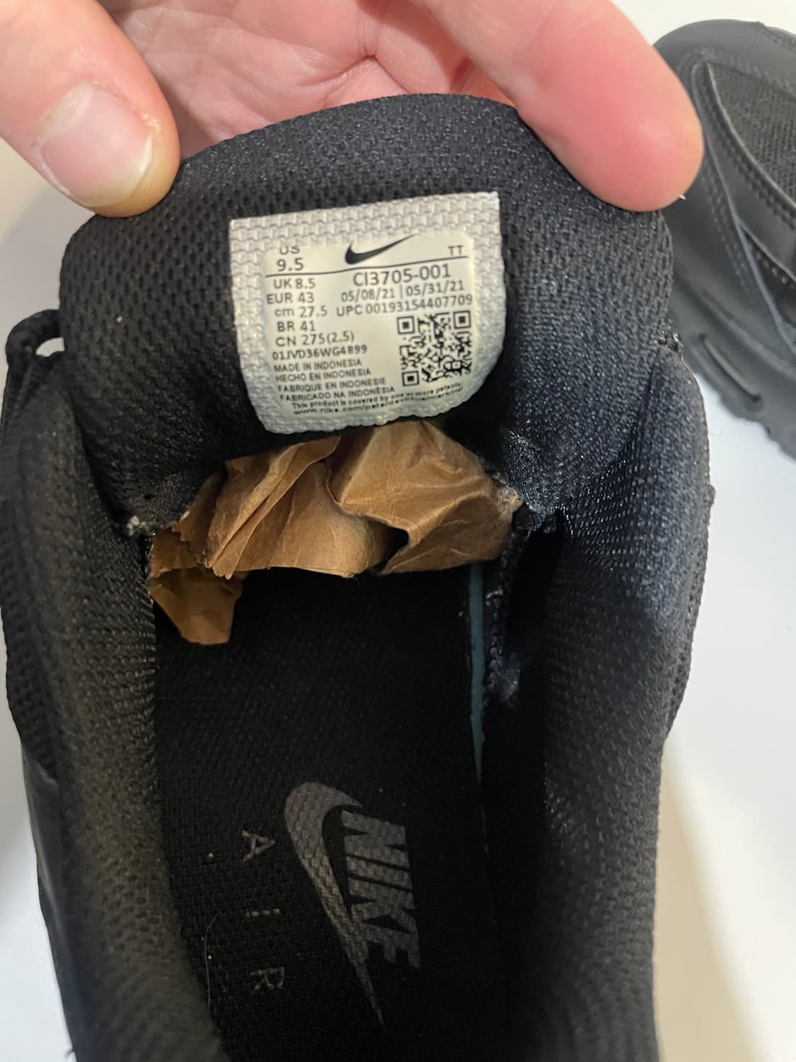 나이키 에어 맥스 95 트리플블랙 에센셜 275 상품이미지5