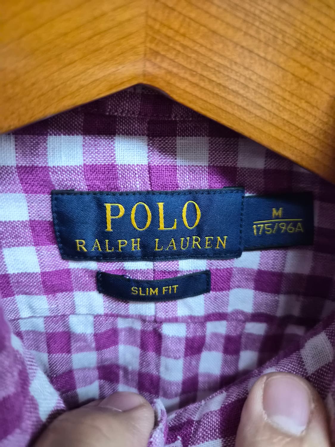 M) 폴로 랄프로렌 깅엄체크 린넨 셔츠 팝니다 상품이미지3
