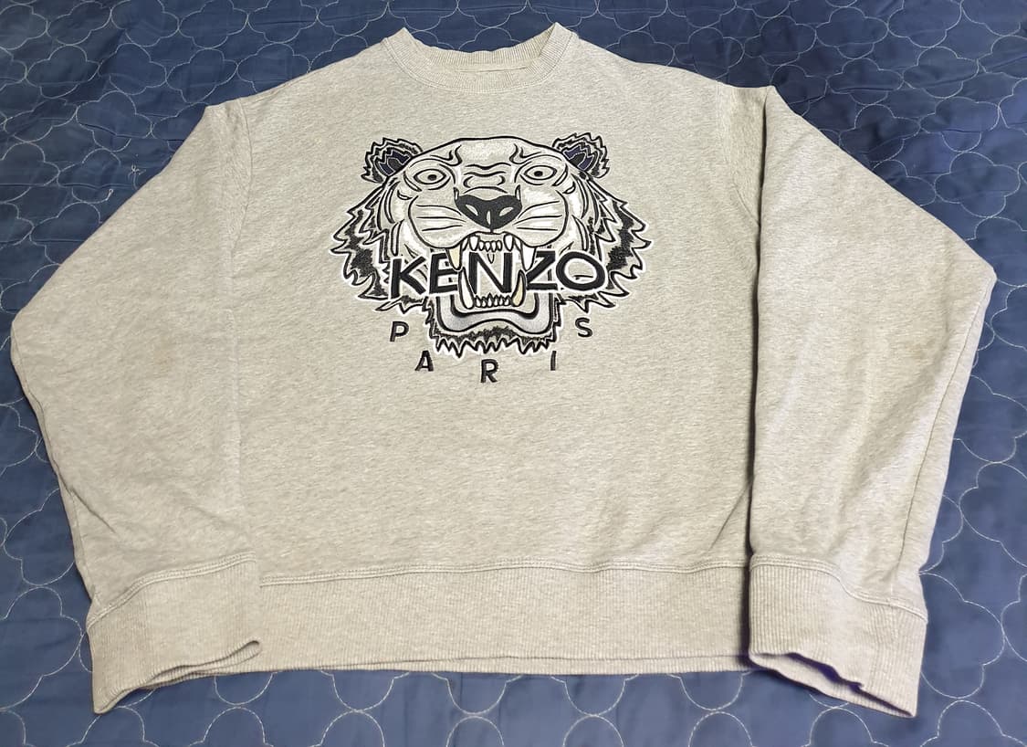 겐조 바시티 풀오버 타이거 자수로고 맨투맨 그레이 (S) 상품이미지1