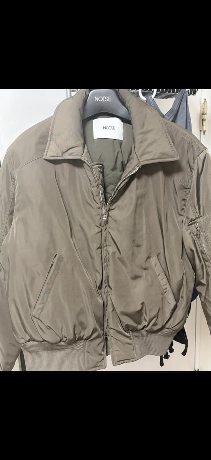 노이즈 패디드 카라 봄버 자켓 브라운 L 상품이미지4