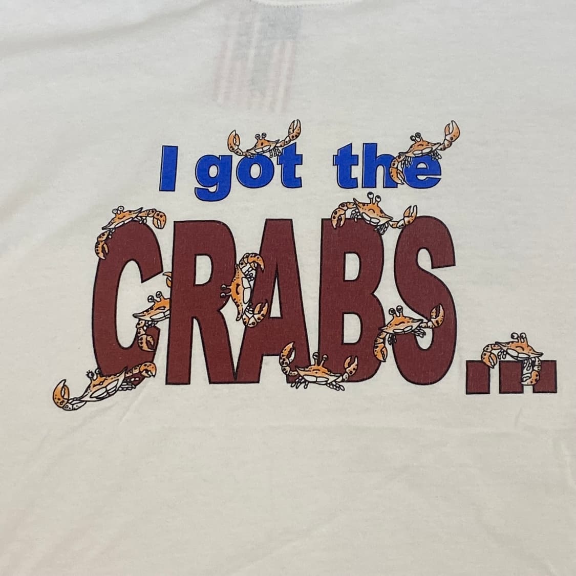 미국 빈티지 길단 CRABS 크랩 포인트 유니크 반팔티 흰티셔츠 빅사이즈 상품이미지3